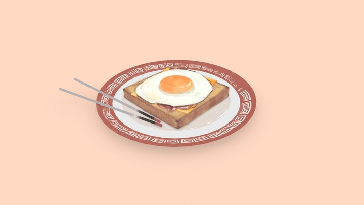 Bread Egg Sandwich 3D Model