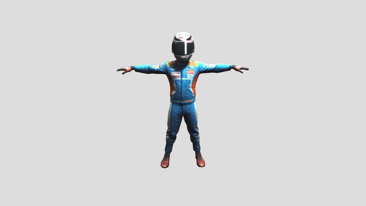car racer driver, T pose – Kostenloses 3D-Modell STL