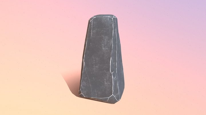 Stylized Grey Rock Pillar 3D Model