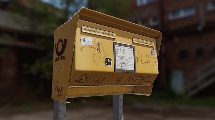 Orts-Fern-Briefkasten - typical Berlin mailbox 3D Model