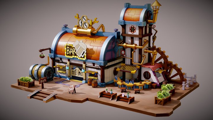 Bar House 3D Model