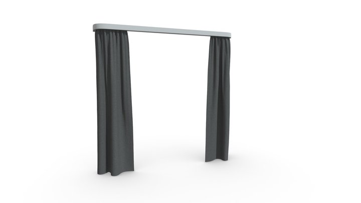 Grey Curtains | Game Assets 3D Model