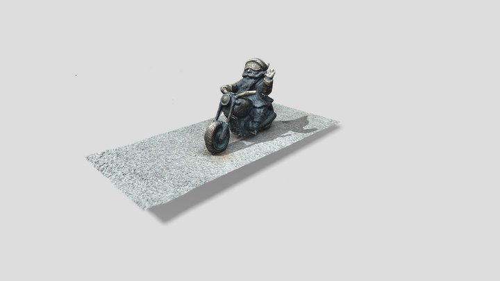 Dwarf on Harley Motorcycle 3D Model