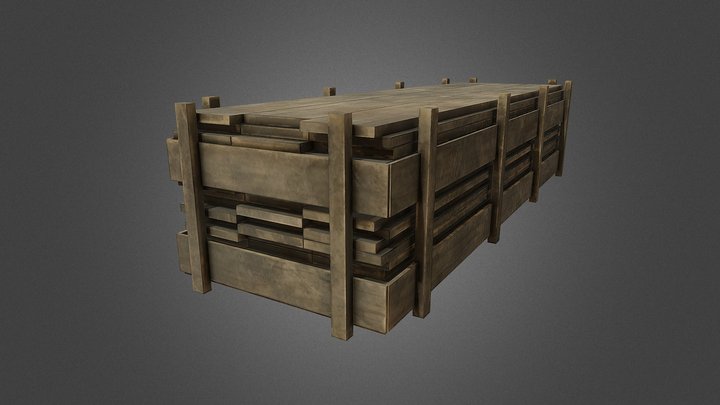Pile of Planks 3D Model