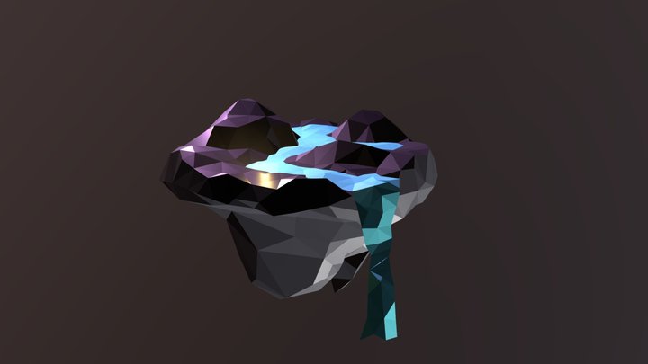 [ Floating island ] Black Onyx Place 3D Model