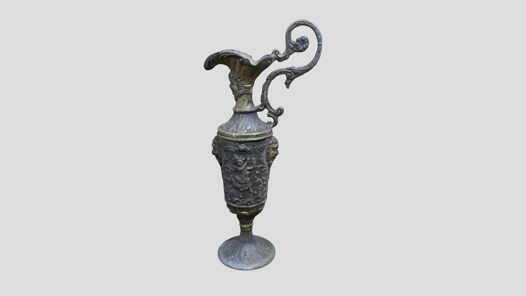 Antique Corroded Dusty Bronze Vase Photoscanne