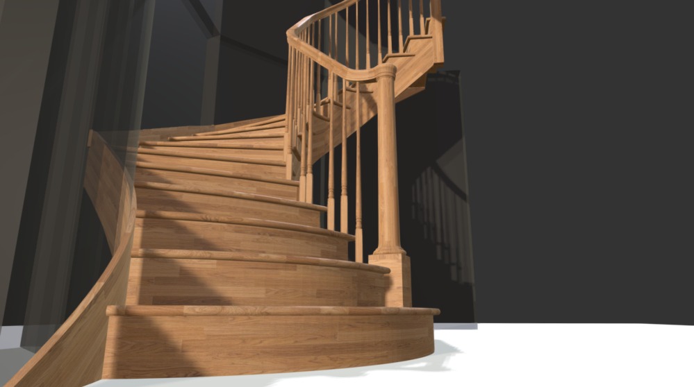 Curved stair rough first design - 3D model by 3D Software for Stair ...