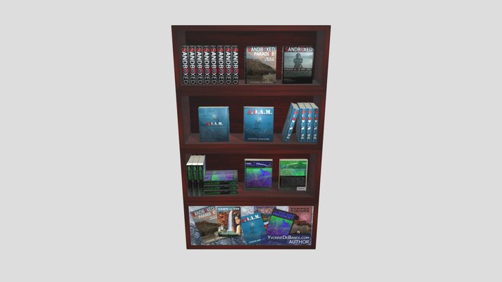 Bookcase - Tall with books 3D Model