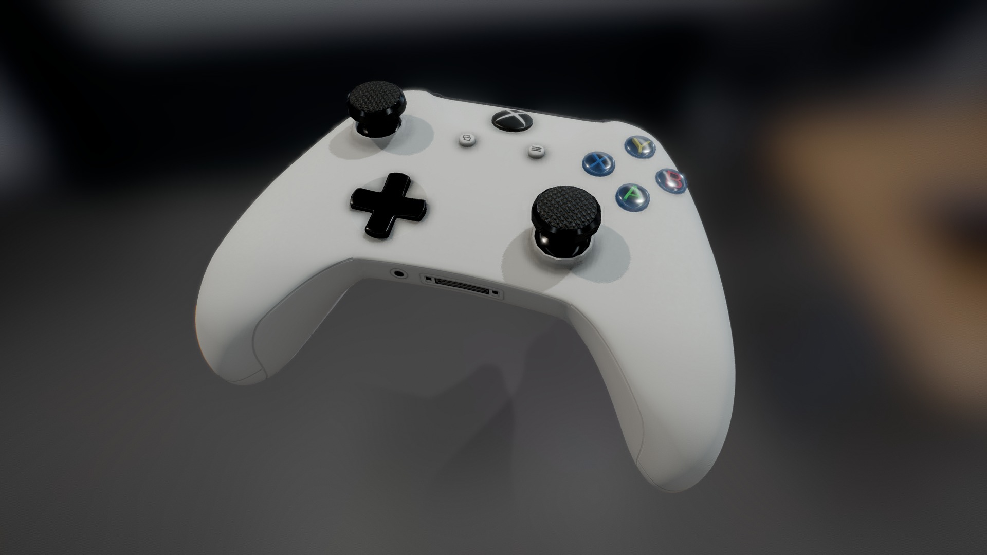 3D model Xbox One S Controller - This is a 3D model of the Xbox One S Controller. The 3D model is about a white video game controller.