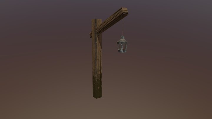 Medieval Lamp Post 3D Model