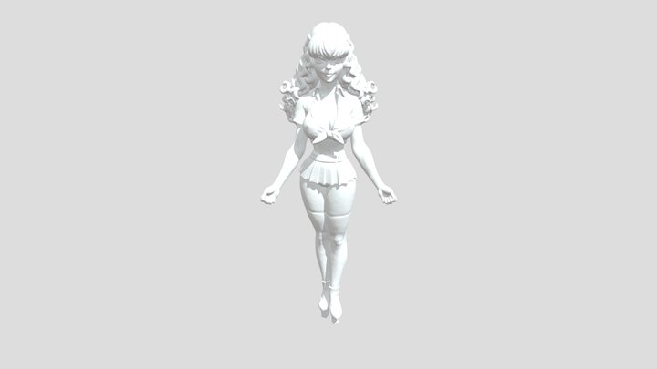 Curly Haired Student 3D Model