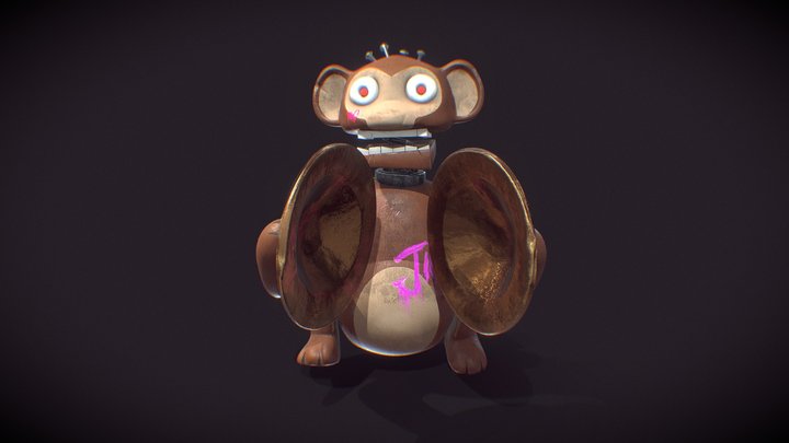 Arcane - Jinx's Cymbal-banging Monkey Toy 3D Model