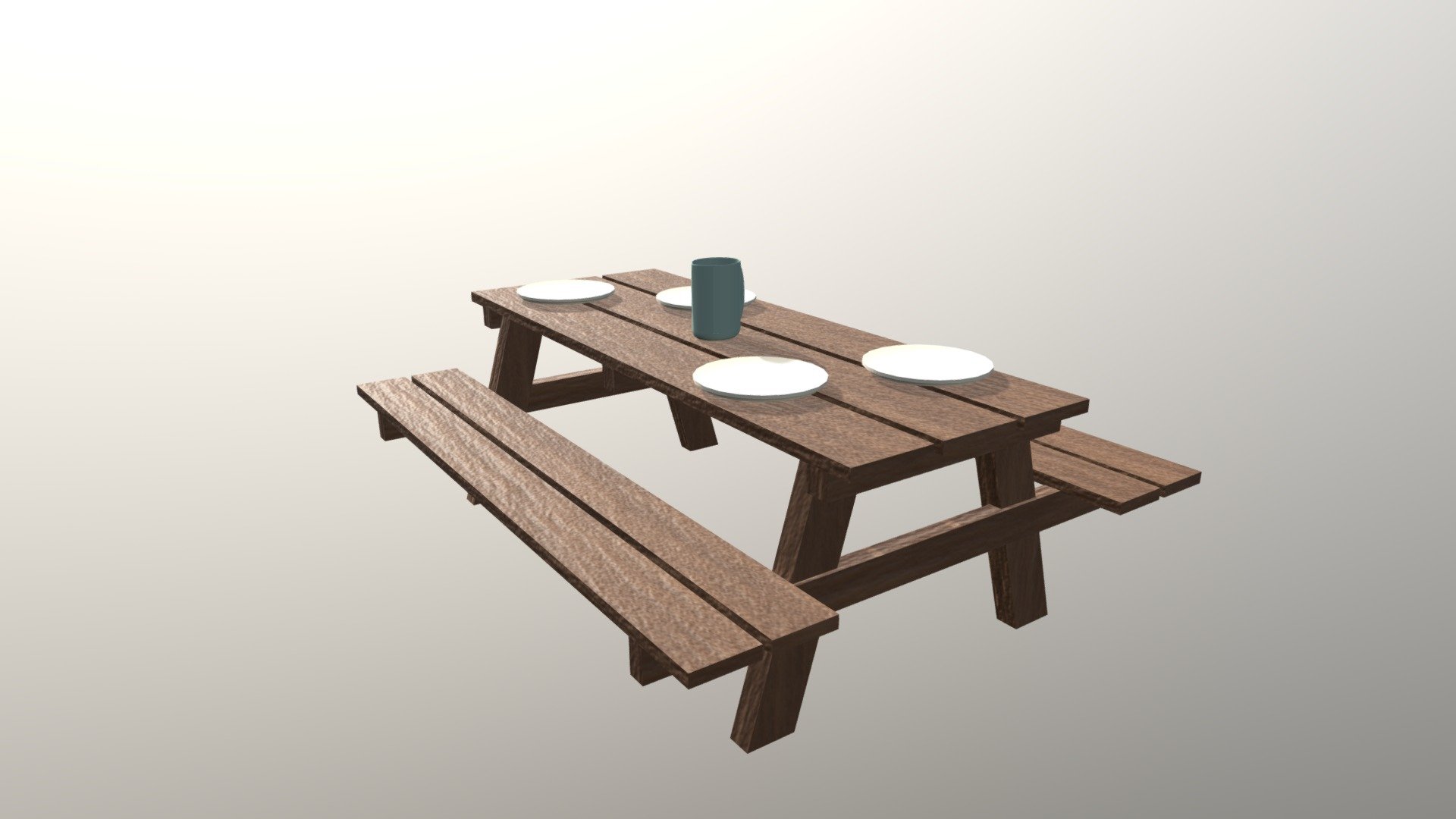 Picnic Table Download Free 3D model by calebjtv [93a6d86] Sketchfab