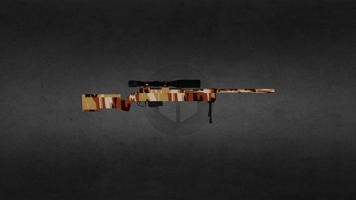Desert Camo SniperRifle 3D Model