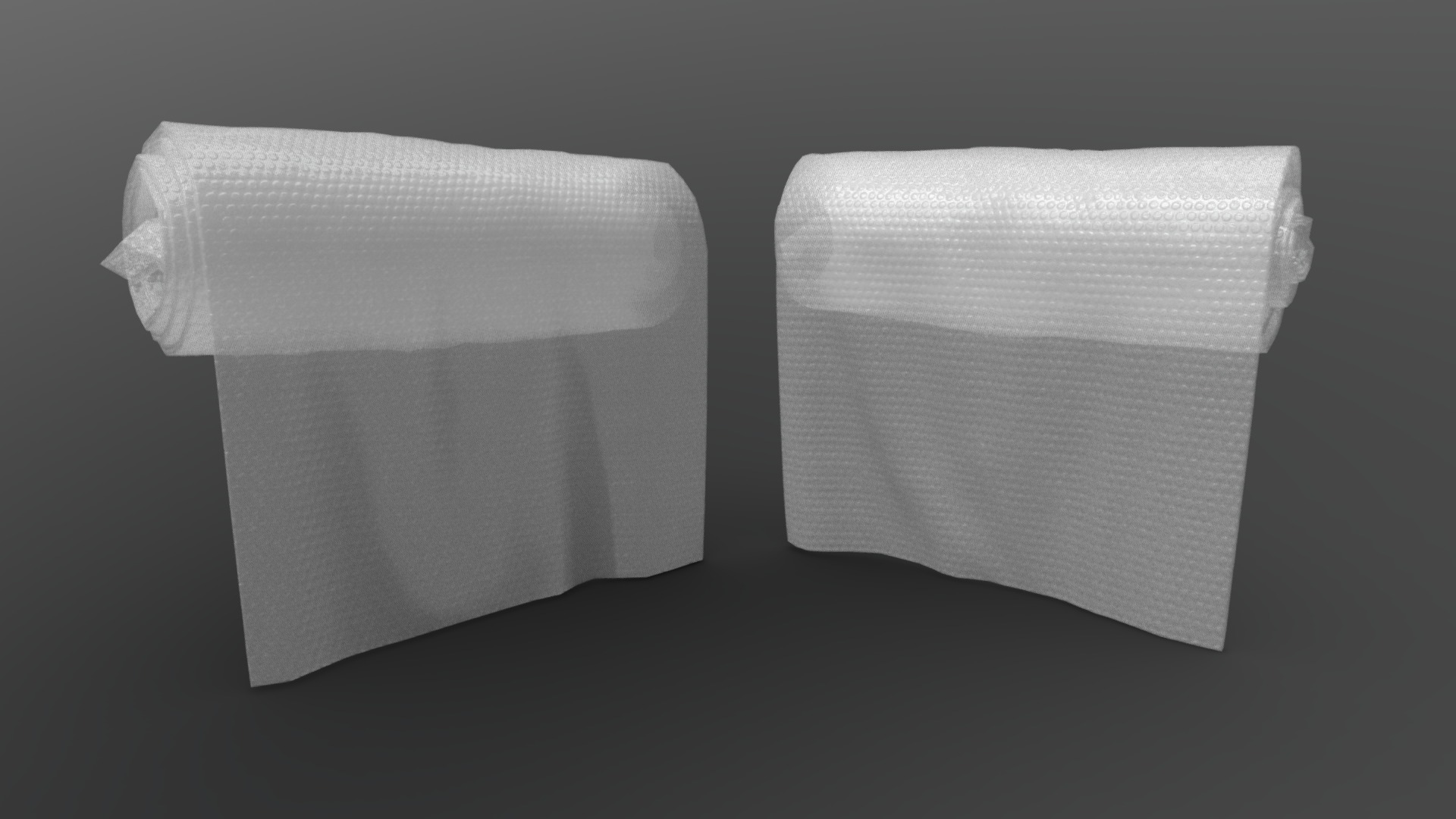 3D model Bubble Wrap Roll 02 - This is a 3D model of the Bubble Wrap Roll 02. The 3D model is about a pair of white pillows.