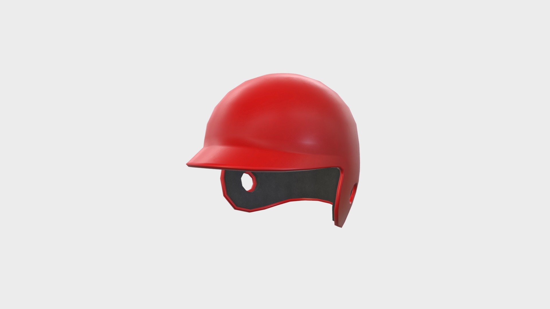 3D model Baseball Helmet - This is a 3D model of the Baseball Helmet. The 3D model is about a red hat with a black band.