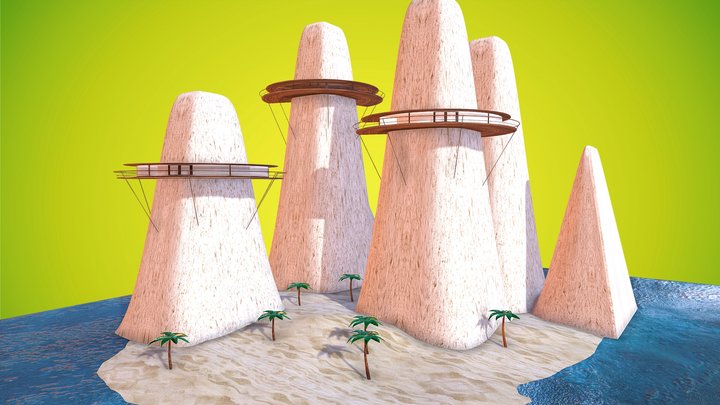 Island Mountains 3D Model