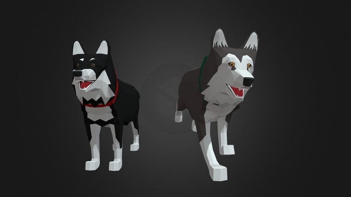 Alaskan malamute dog 3D Model