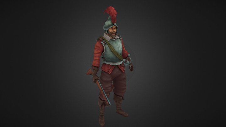 Handpainted Conquistador 3D Model