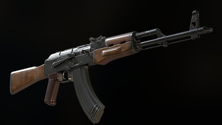 AKM Kalashnikov Rifle 3D Model