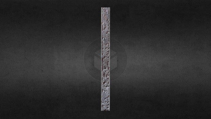 Hoa văn diềm bia đá - đền Bạnh Mã 3D Model