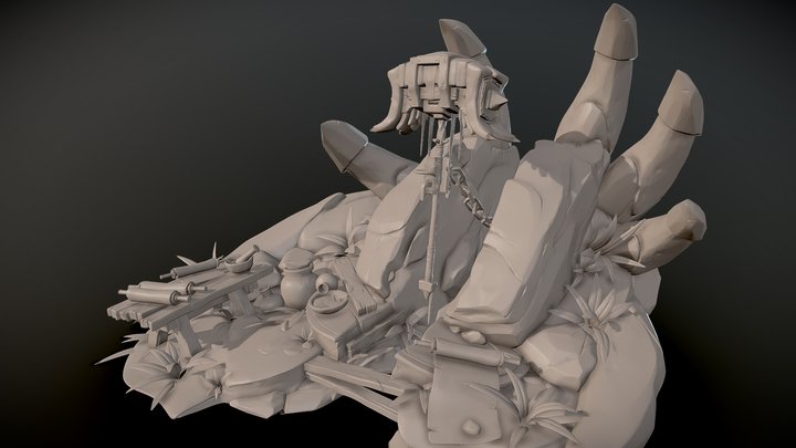 Diorama - Ancient War Hammer - Sculpt 3D Model
