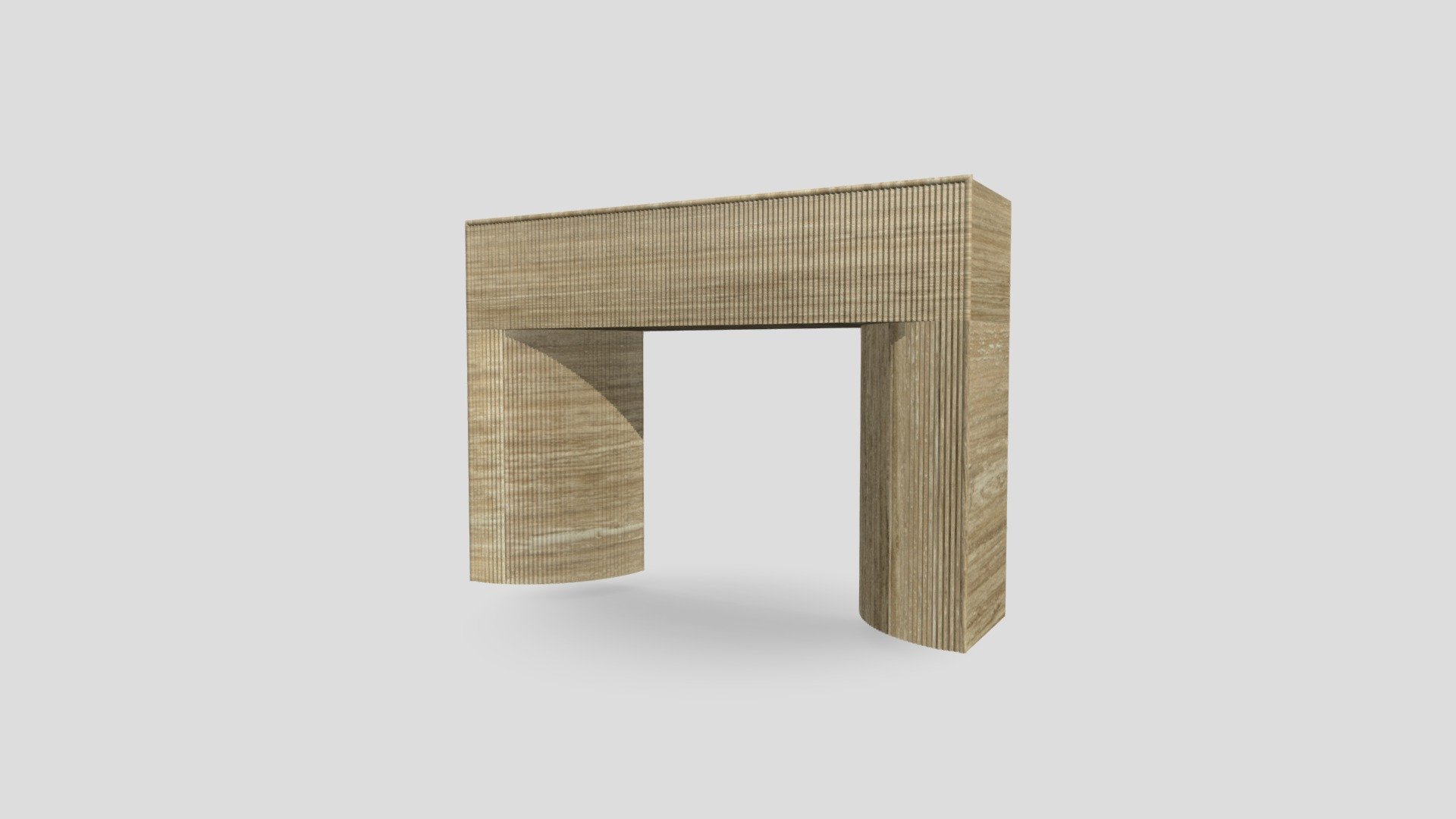 Abstract Travertine Marble Fireplace