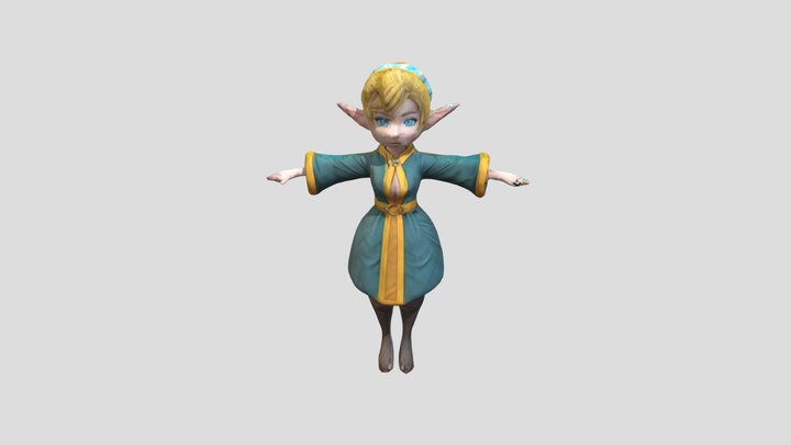 a_3D_model_of_an_anime_style_female_elf_ 3D Model