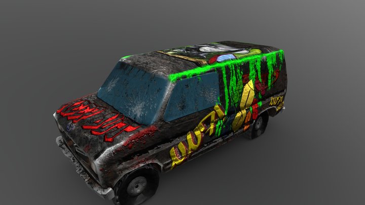 Abandoned 1970's Argos Van #GraffitiChallenge 3D Model