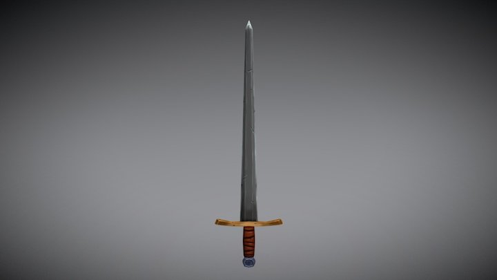 Handpainted Sword Model v1 3D Model