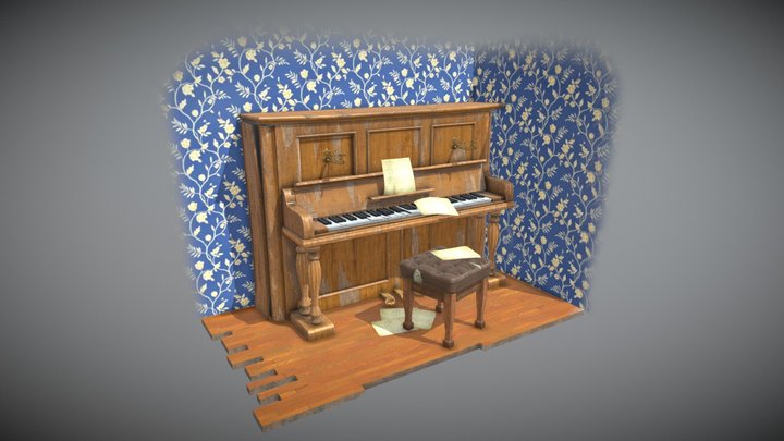 Old_piano 3D Model