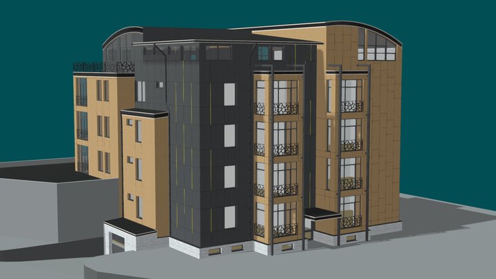 Apartment buildnig. Riga, Ezermalas iela 3D Model