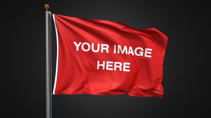 Flag Animated Looped 3D Model