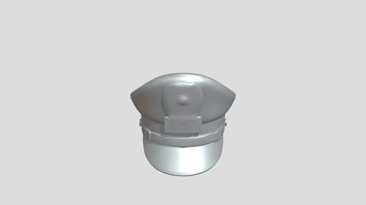 Black ceremonial military or police peaked cap 3D Model