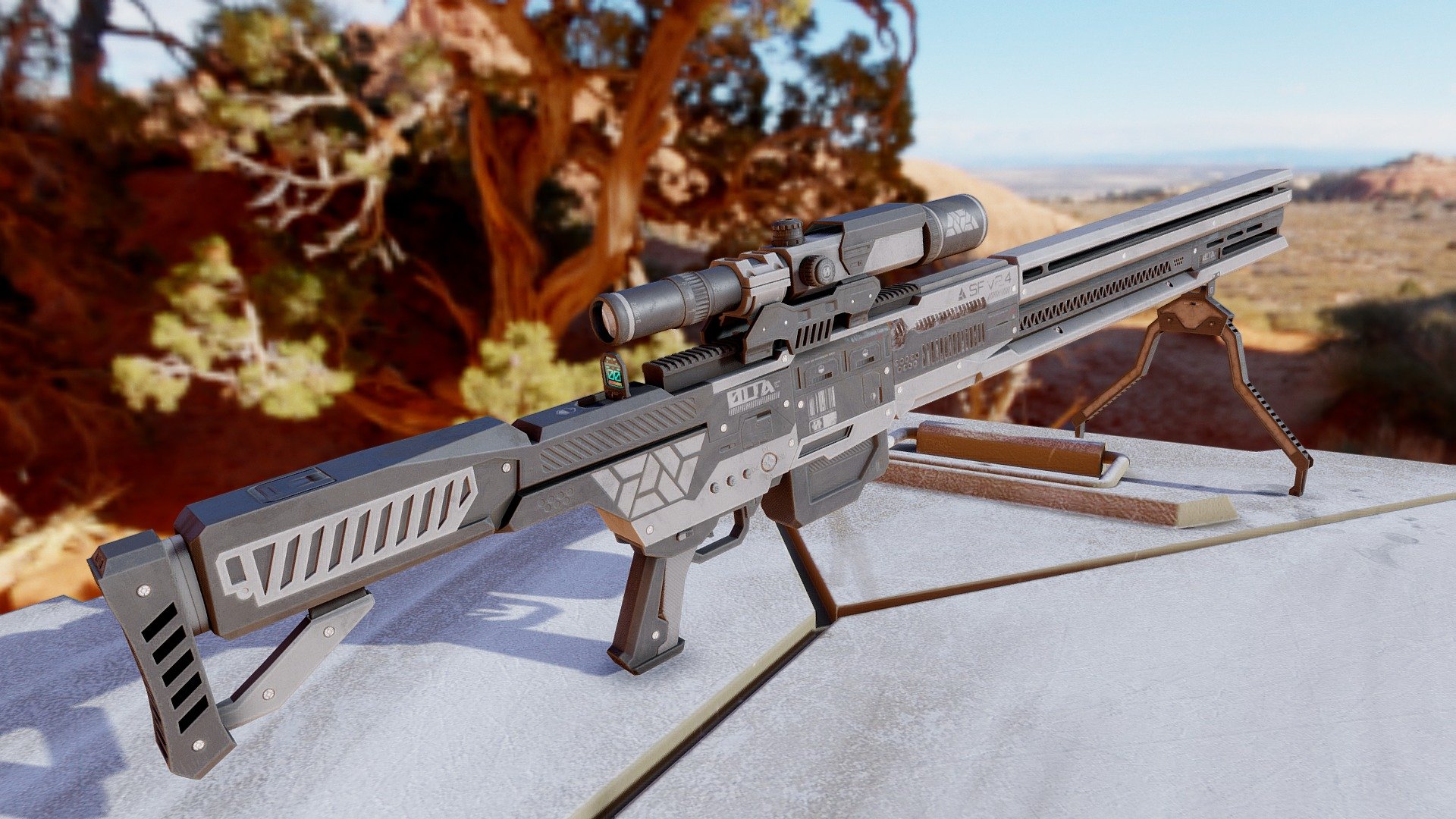 Sci-fi sniper rifle - Download Free 3D model by Cyril43 (@Cyril43) [93b96f8] - Sketchfab