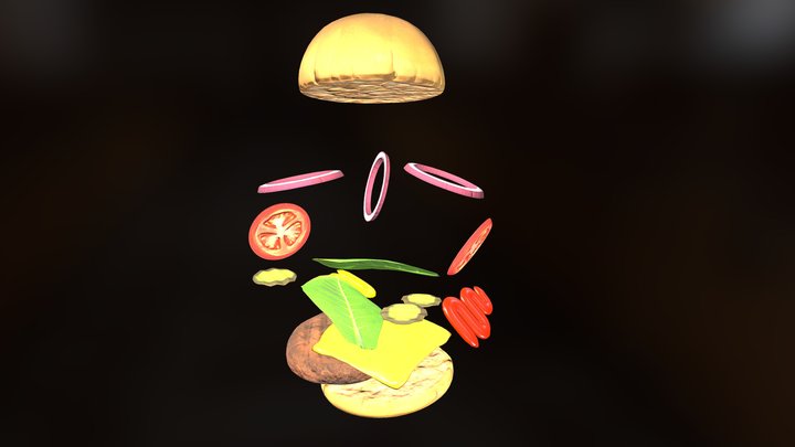 Hamburguesa Explosiva Con Queso – Free 3D Model STL