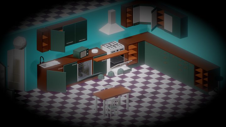 Low Poly Kitchen Game Asset Pack 1 3D Model