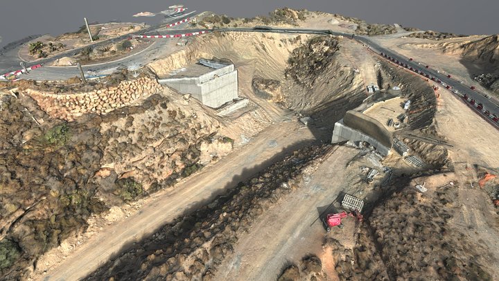 Viaducto Puente en construcción 3D Model