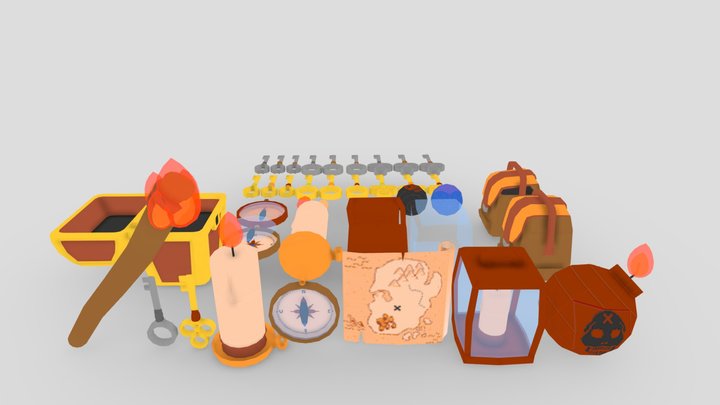 Adventure asset Pack for videogame - Waty 3D Model