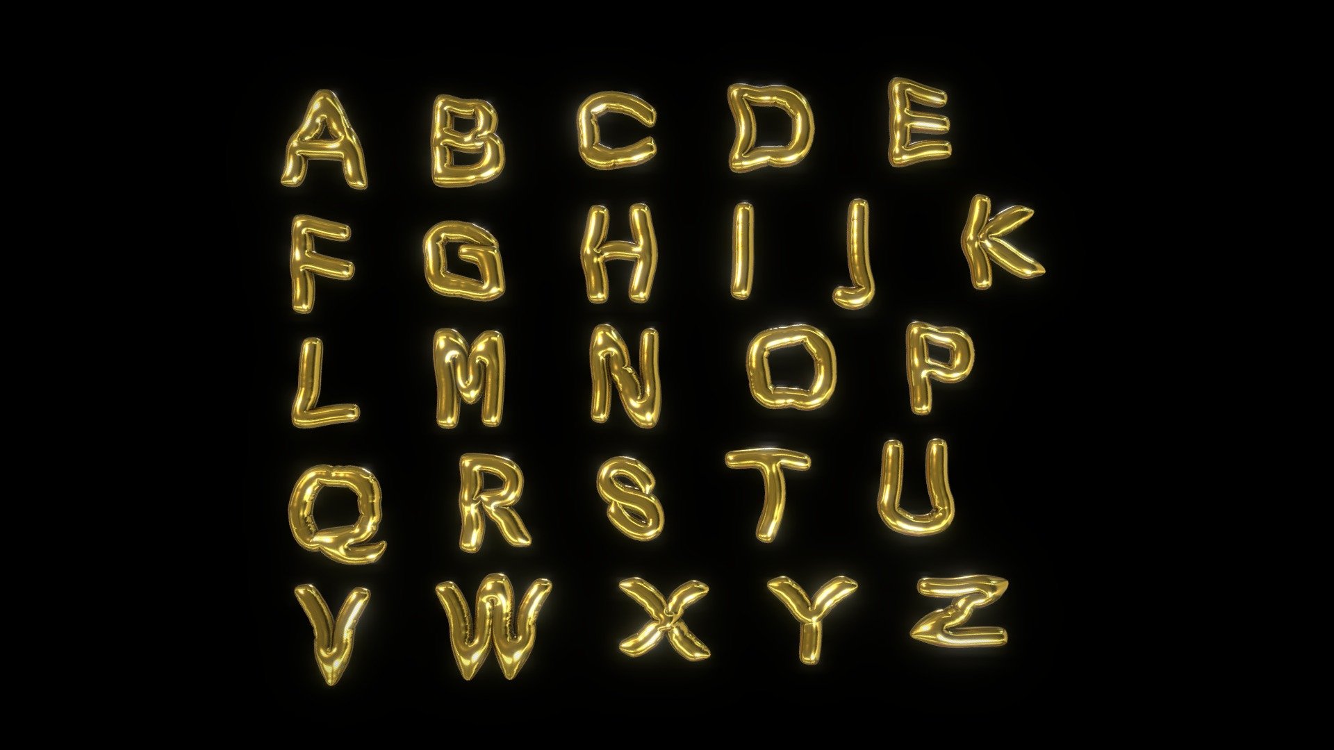 INFLATED 3D TEXT Letters Alphabet - 3D model by tkkjee [93befa5 ...