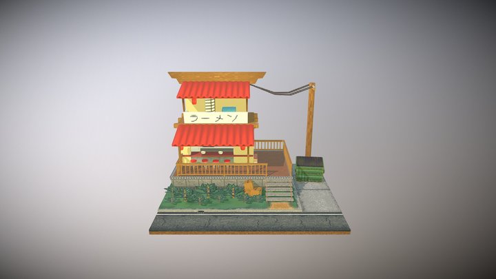 Pixel Art Ramen Shop 3D Model