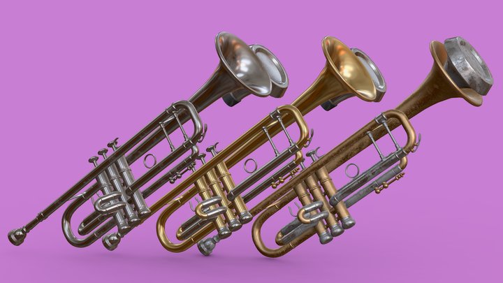 Trumpet - Brass Instrument 3D Model