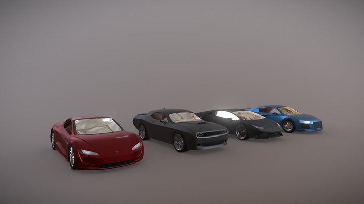 LowPoly Cars 3D Model