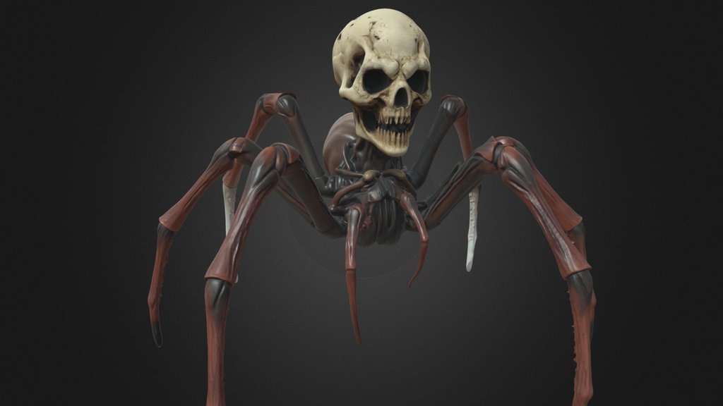 Boney Dark Spider Demon Evil Faceless 3D Model