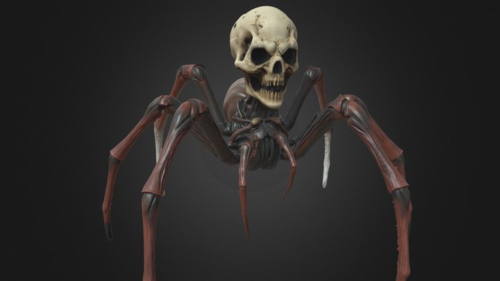 Boney Dark Spider Demon Evil Faceless 3D Model