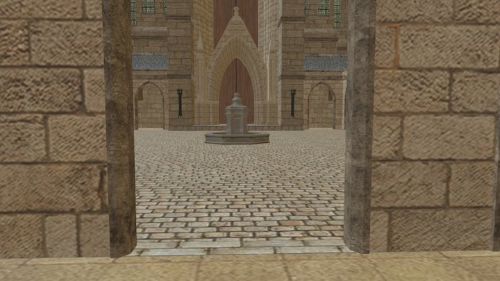 Arena - Harry Potter Setting - Paved Courtyard 3D Model