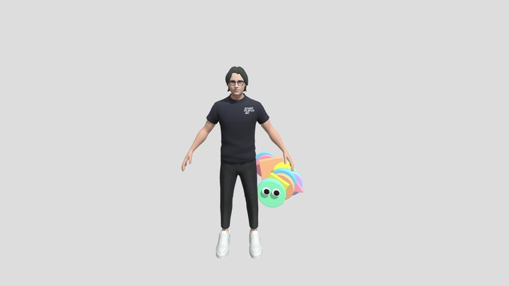 Chris with a worm 3D Model