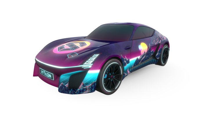 X-TAON Art Car: Synthwave 3D Model