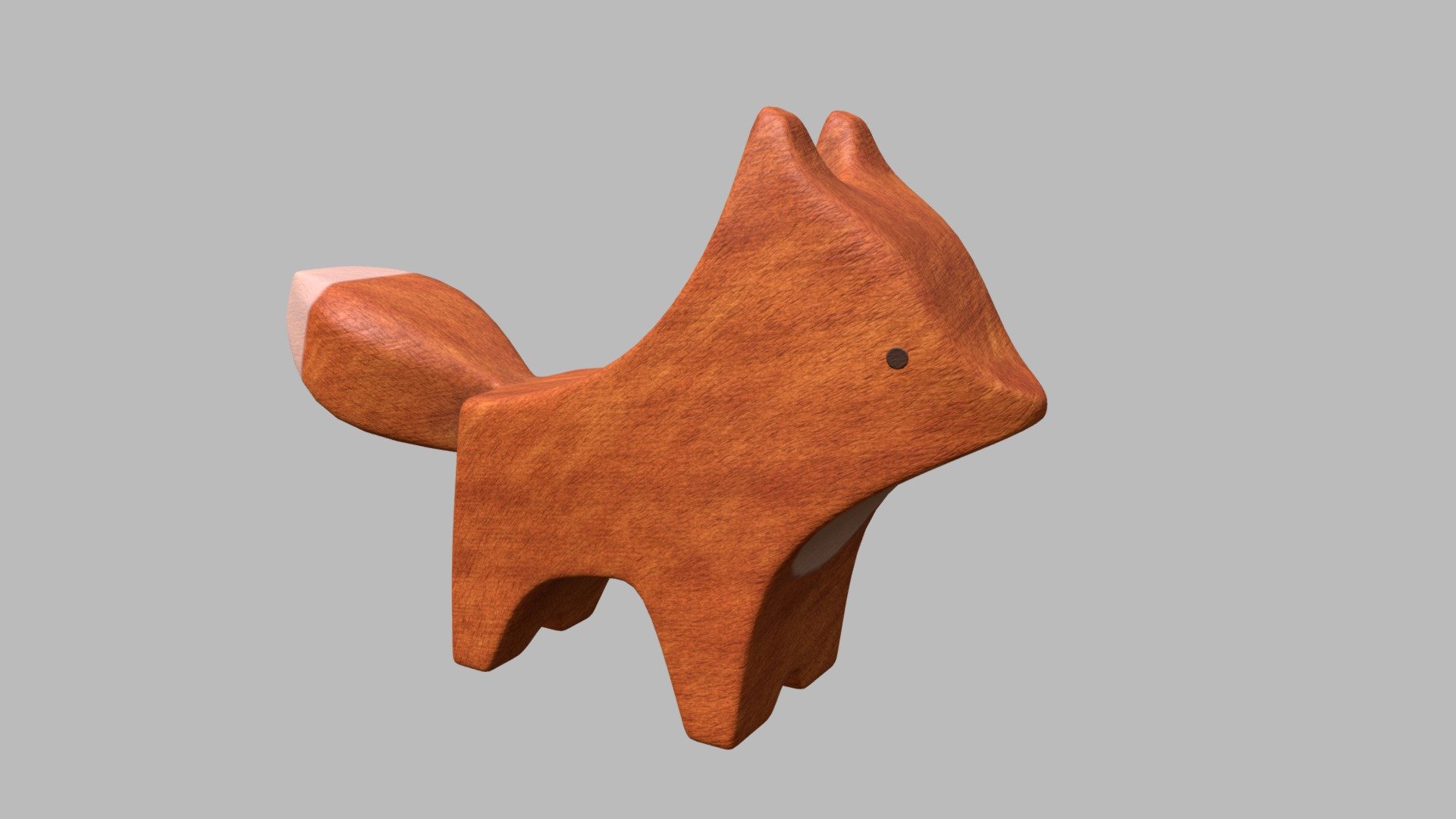 Handmade Wooden Fox Toy - 3D model by Elena Stellar (@lumenebris