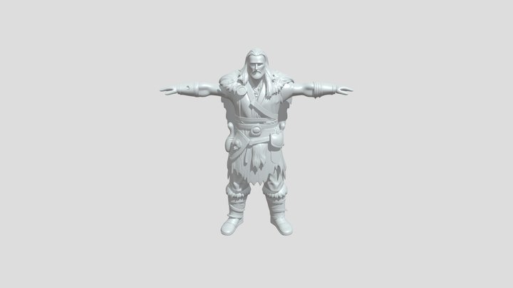Medieval warrior in leather armor 3D Model
